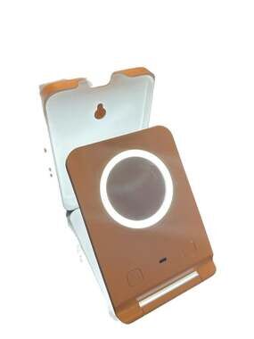 Fancii Aura Go Tri-Color LED Lighted Folding Travel Vanity Mirror w/Storage Bag